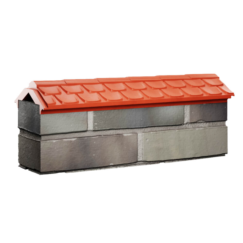 Парапет Zking Эльбрус Красный с посадкой на 0.5 кирпича (130мм) Салават фото