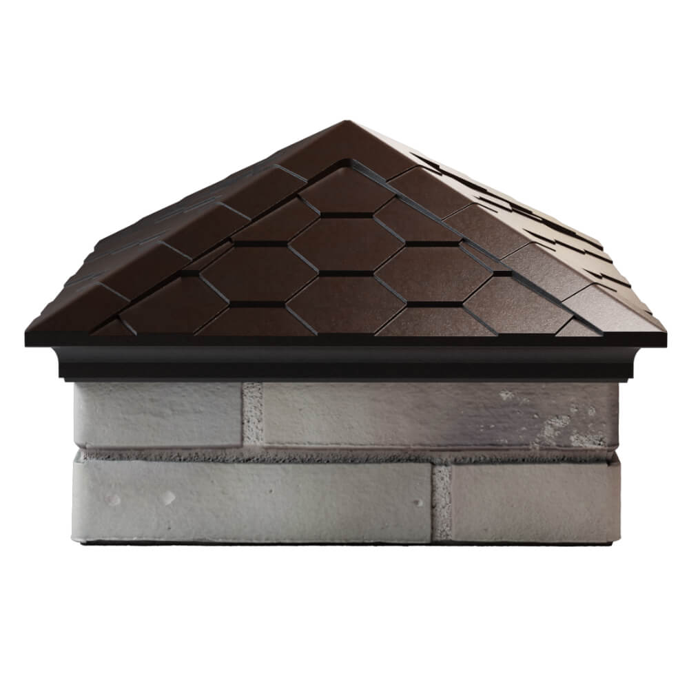 Колпак Zking Эверест Коричневый на столб 1.5х1.5 кирпича (390х390мм) Салават фото