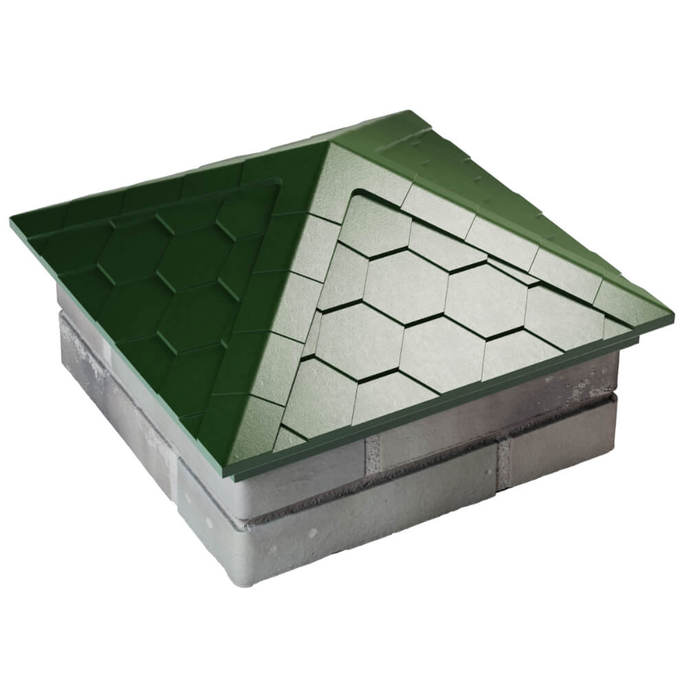 Колпак Zking Эверест Зеленый на столб 1.5х1.5 кирпича (390х390мм) в Салавате фото