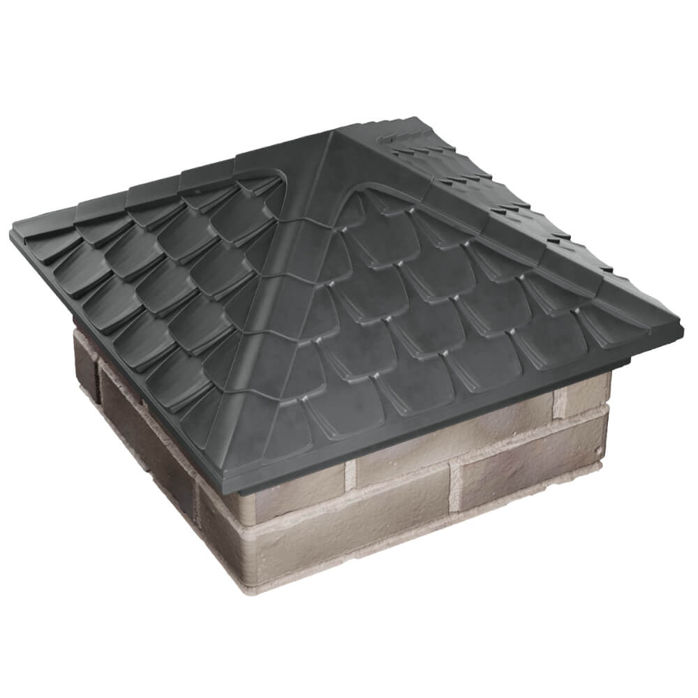 Колпак Zking Эльбрус Серый на столб 1.5х1.5 кирпича (385х385мм) в Салавате фото