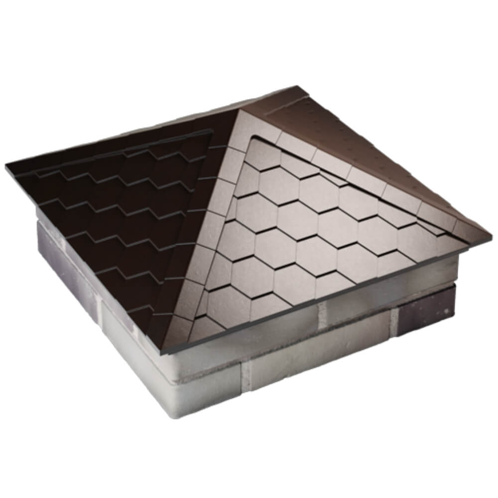 Колпак Zking Эверест Коричневый на столб 2х2 кирпича (535х535мм) Салават фото