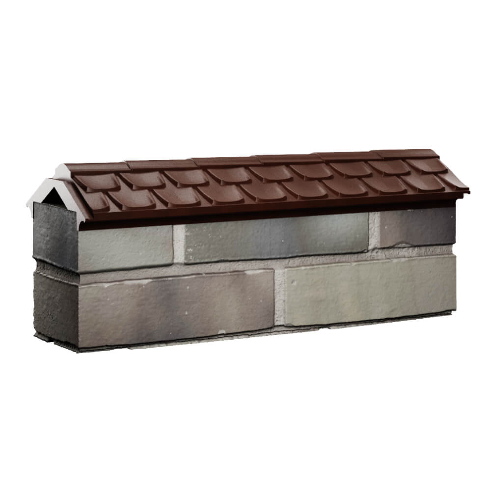 Парапет Zking Эльбрус Коричневый с посадкой на 0.5 кирпича (130мм) Салават фото