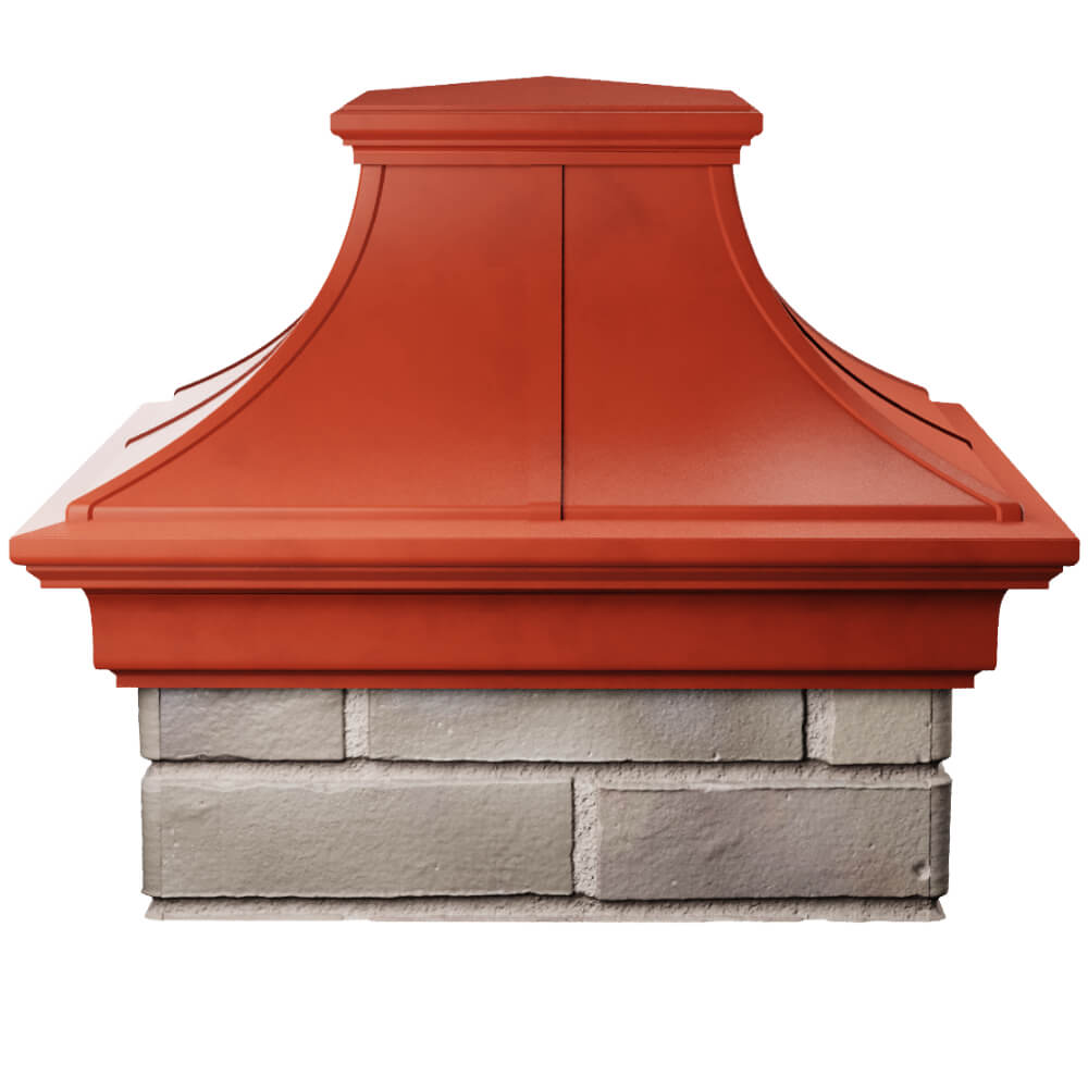 Колпак Zking Монблан Премиум Красный на столб 1.5х1.5 кирпича (385х385мм) Салават фото