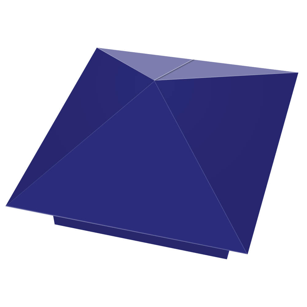 Колпак металлический 400х400мм RAL5002 Синий Ультрамарин заборный Салават фото