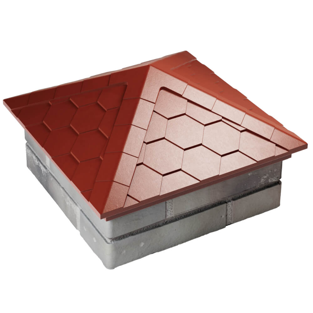 Колпак Zking Эверест Красный на столб 1.5х1.5 кирпича (390х390мм) в Салавате фото