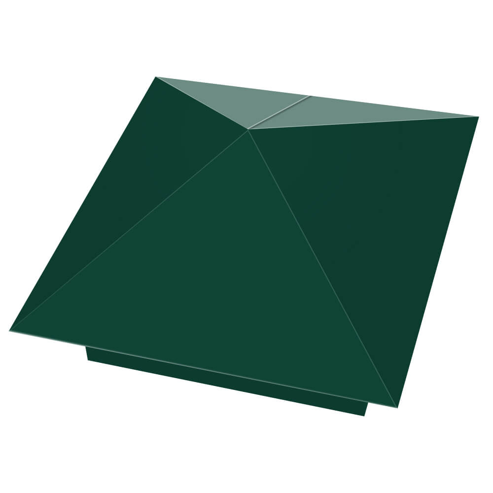 Колпак металлический 390х390мм RAL6005 Зеленый Мох заборный Салават фото