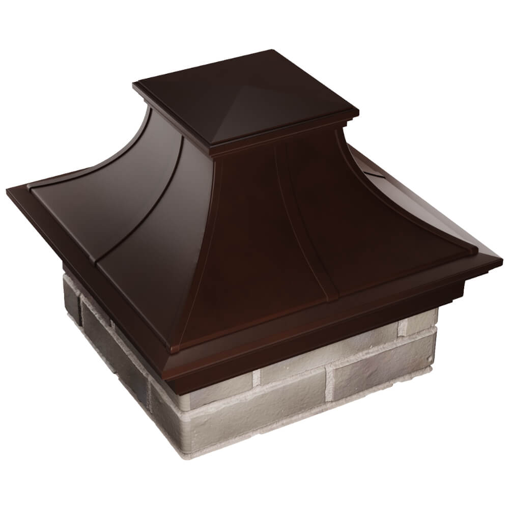 Колпак Zking Монблан Премиум Коричневый на столб 1.5х1.5 кирпича (385х385мм) в Салавате фото