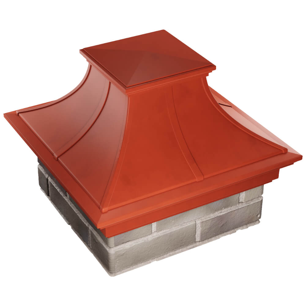 Колпак Zking Монблан Премиум Красный на столб 1.5х1.5 кирпича (385х385мм) в Салавате фото