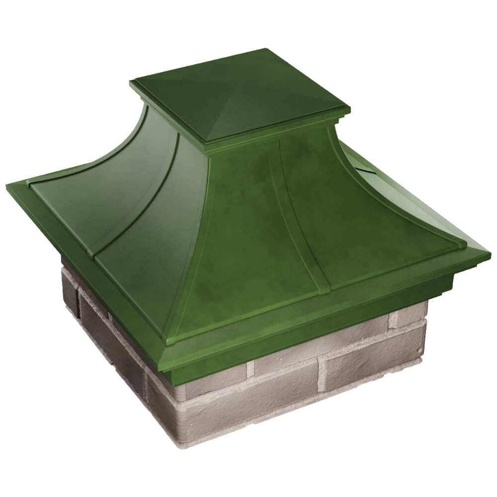 Колпак Zking Монблан Премиум Зеленый на столб 1.5х1.5 кирпича (385х385мм) в Салавате фото