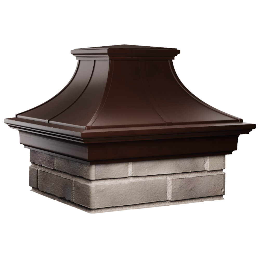 Колпак Zking Монблан Премиум Коричневый на столб 1.5х1.5 кирпича (385х385мм) в Салавате фото