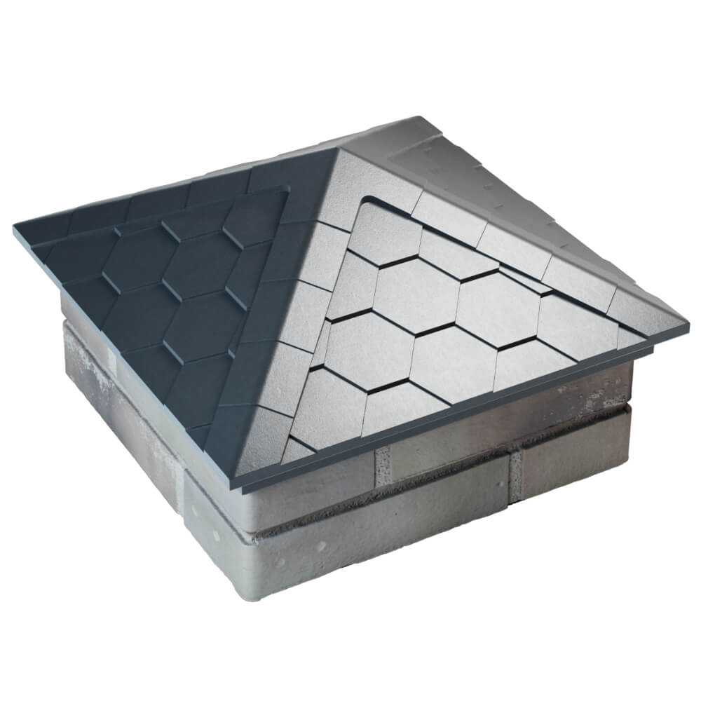 Колпак Zking Эверест Серый на столб 1.5х1.5 кирпича (390х390мм) в Салавате фото