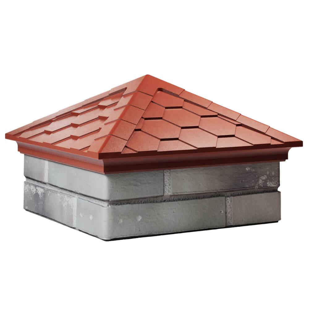 Колпак Zking Эверест Красный на столб 1.5х1.5 кирпича (390х390мм) в Салавате фото