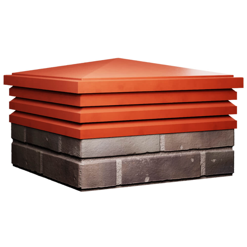 Колпак Zking Бона ХайТек Красный на столб 2х2 кирпича (513х513мм) в Салавате фото