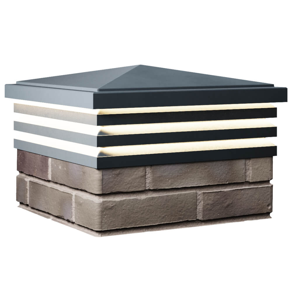 Колпак Zking Бона ХайТек Серый на столб 1.5х1.5 кирпича (385х385мм) с подсветкой в Салавате фото