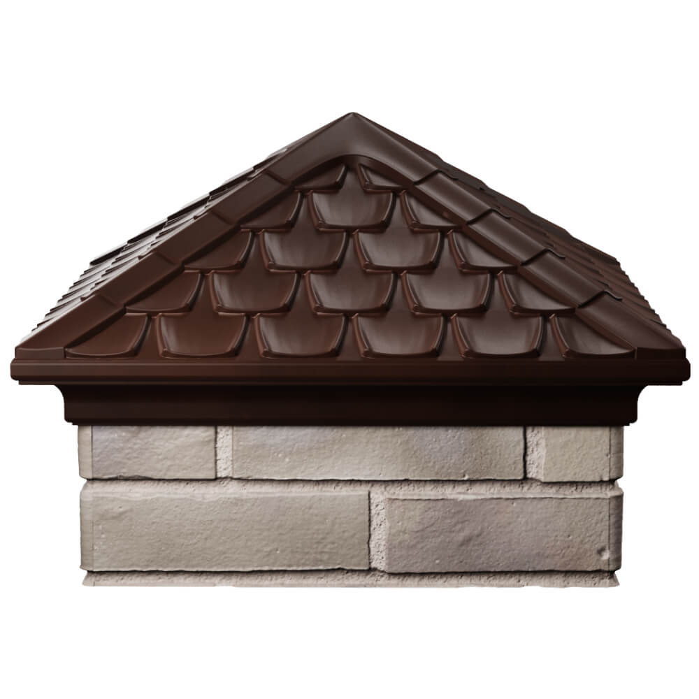 Колпак Zking Эльбрус Коричневый на столб 1.5х1.5 кирпича (385х385мм) Салават фото