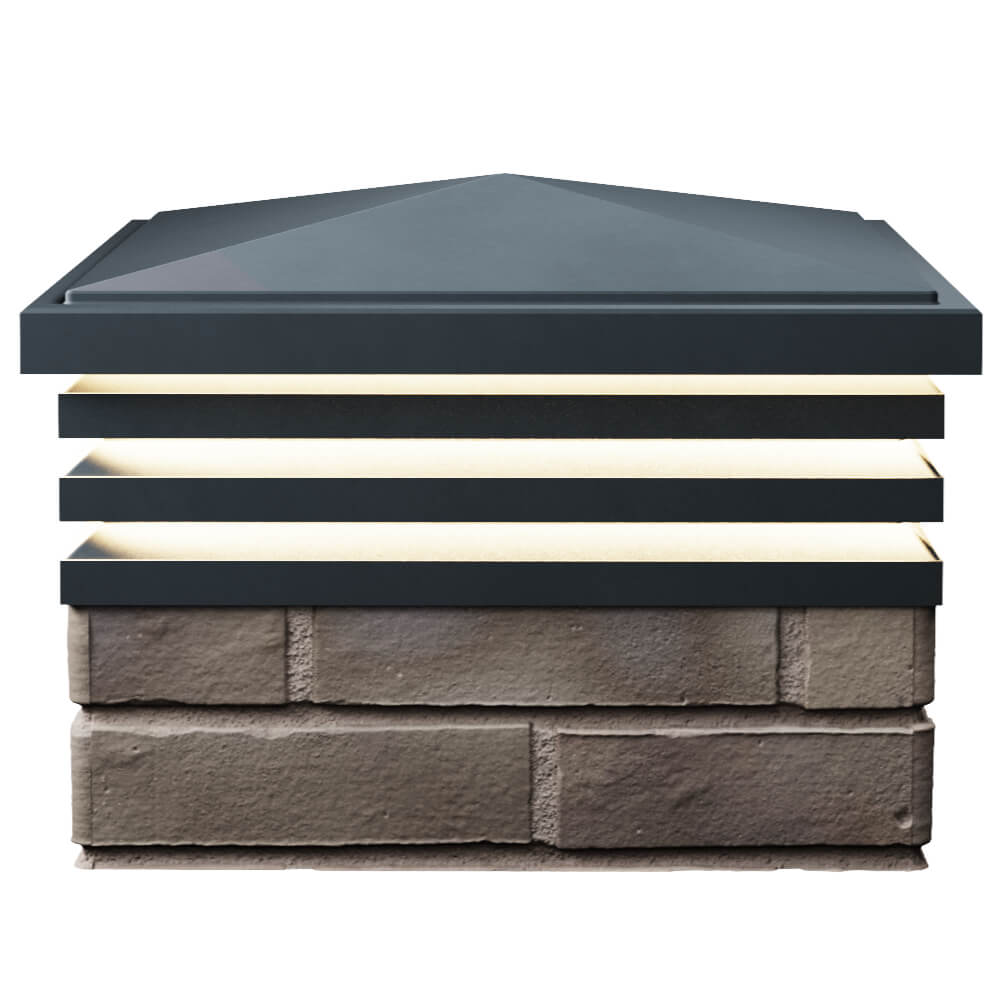 Колпак Zking Бона ХайТек Серый на столб 1.5х1.5 кирпича (385х385мм) с подсветкой в Салавате фото