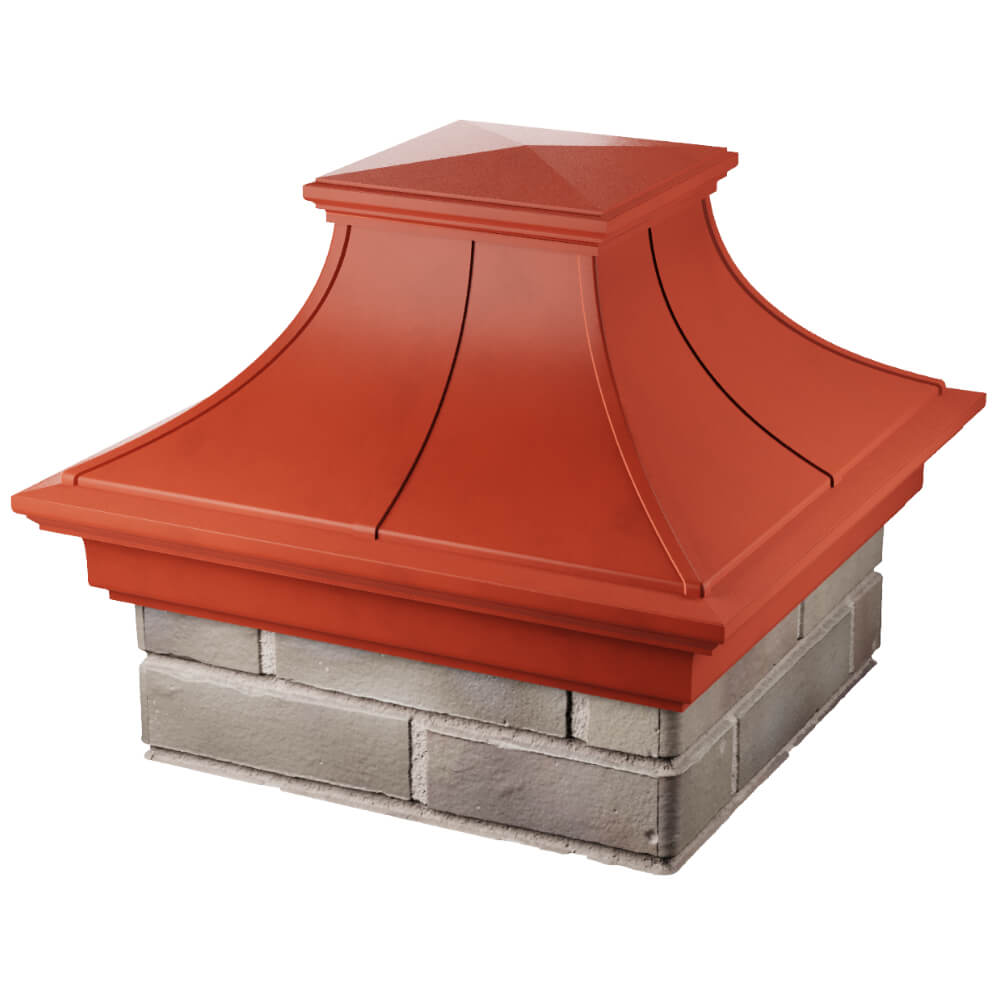 Колпак Zking Монблан Премиум Красный на столб 1.5х1.5 кирпича (385х385мм) в Салавате фото