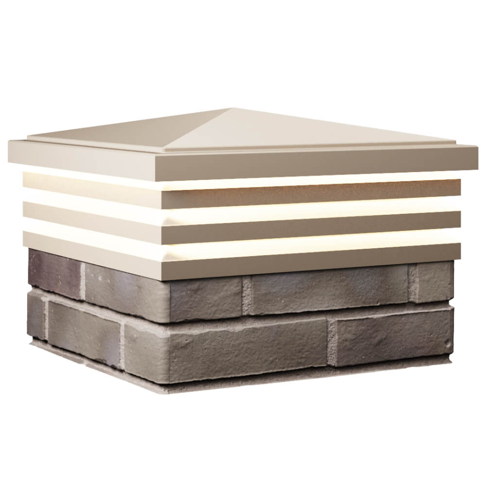 Колпак Zking Бона ХайТек Бежевый на столб 1.5х1.5 кирпича (385х385мм) с подсветкой в Салавате фото