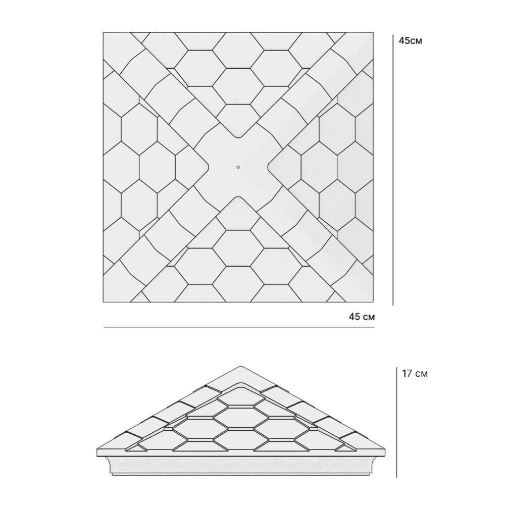 Колпак Zking Эверест Серый на столб 1.5х1.5 кирпича (390х390мм) в Салавате фото
