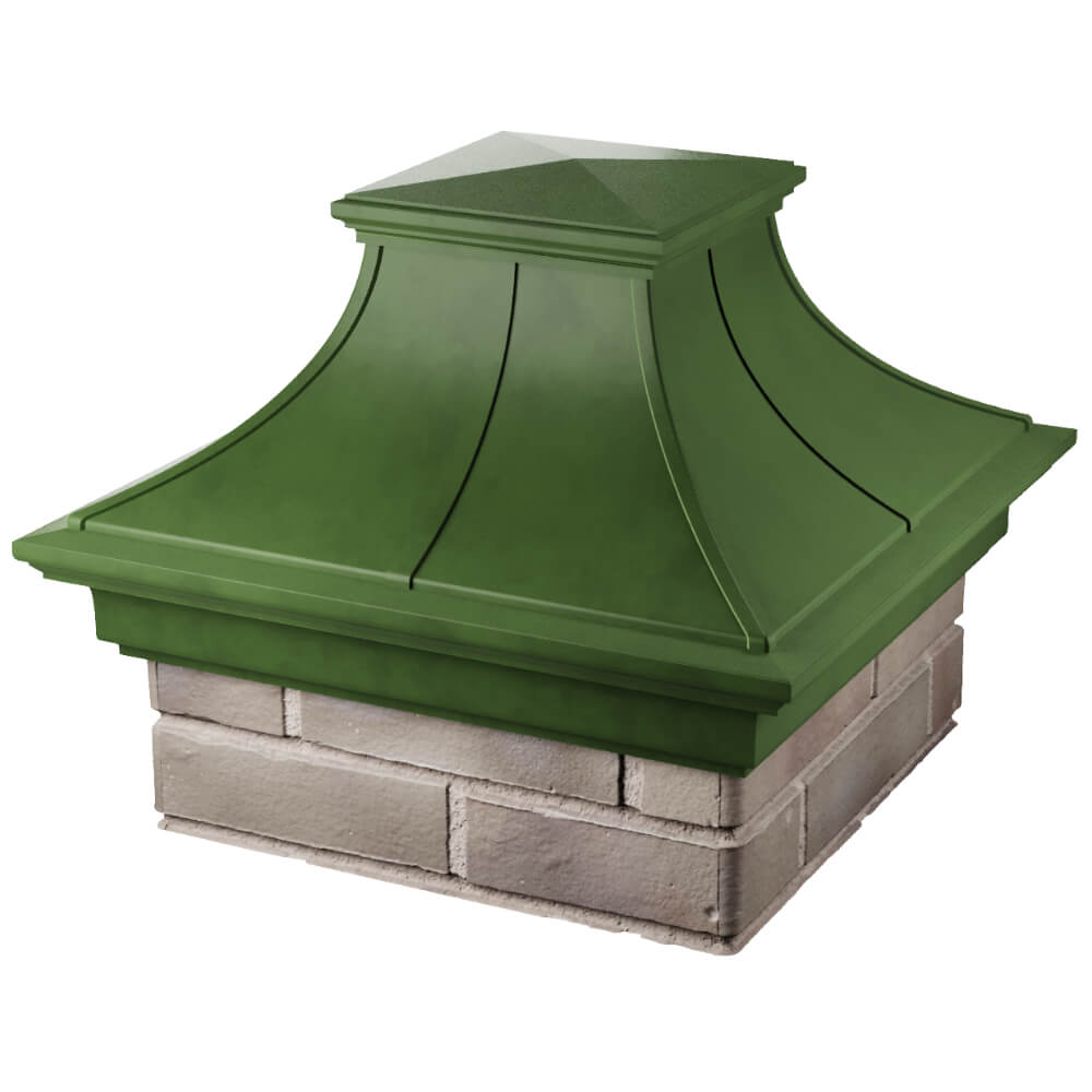 Колпак Zking Монблан Премиум Зеленый на столб 1.5х1.5 кирпича (385х385мм) в Салавате фото