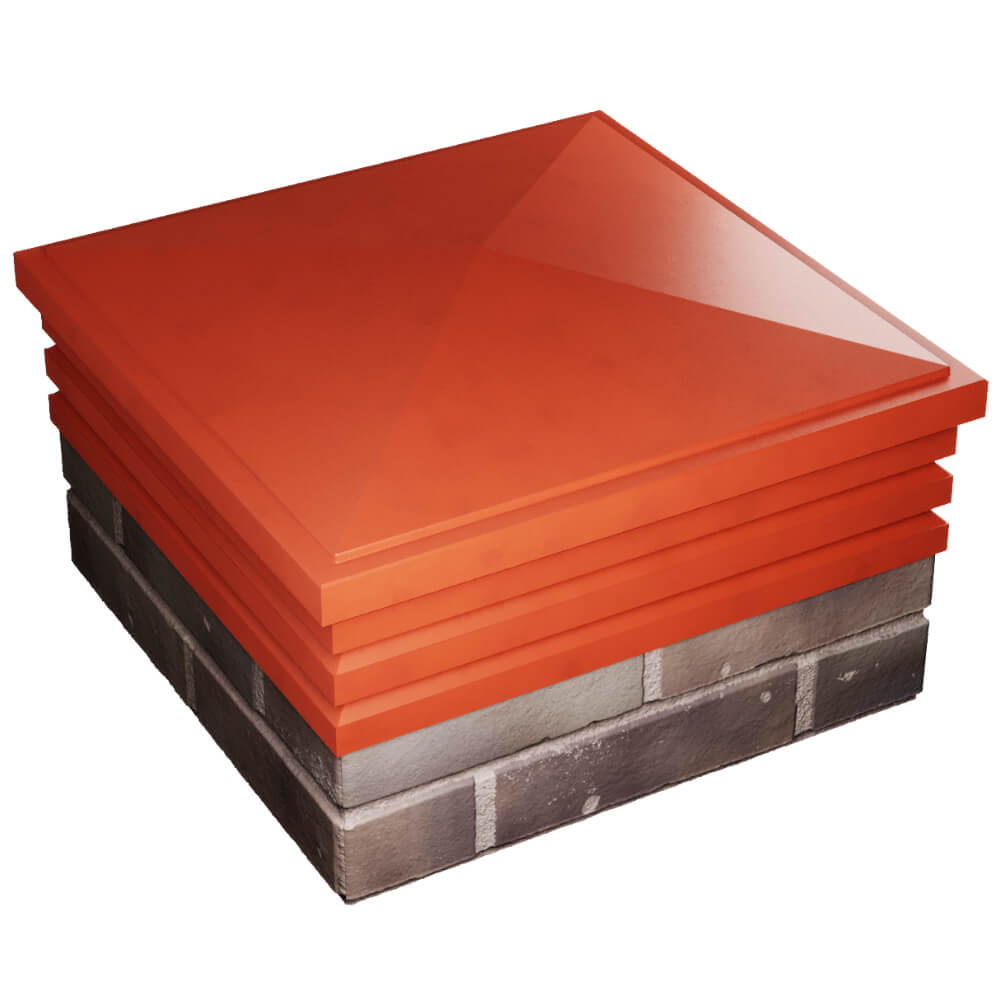 Колпак Zking Бона ХайТек Красный на столб 2х2 кирпича (513х513мм) в Салавате фото