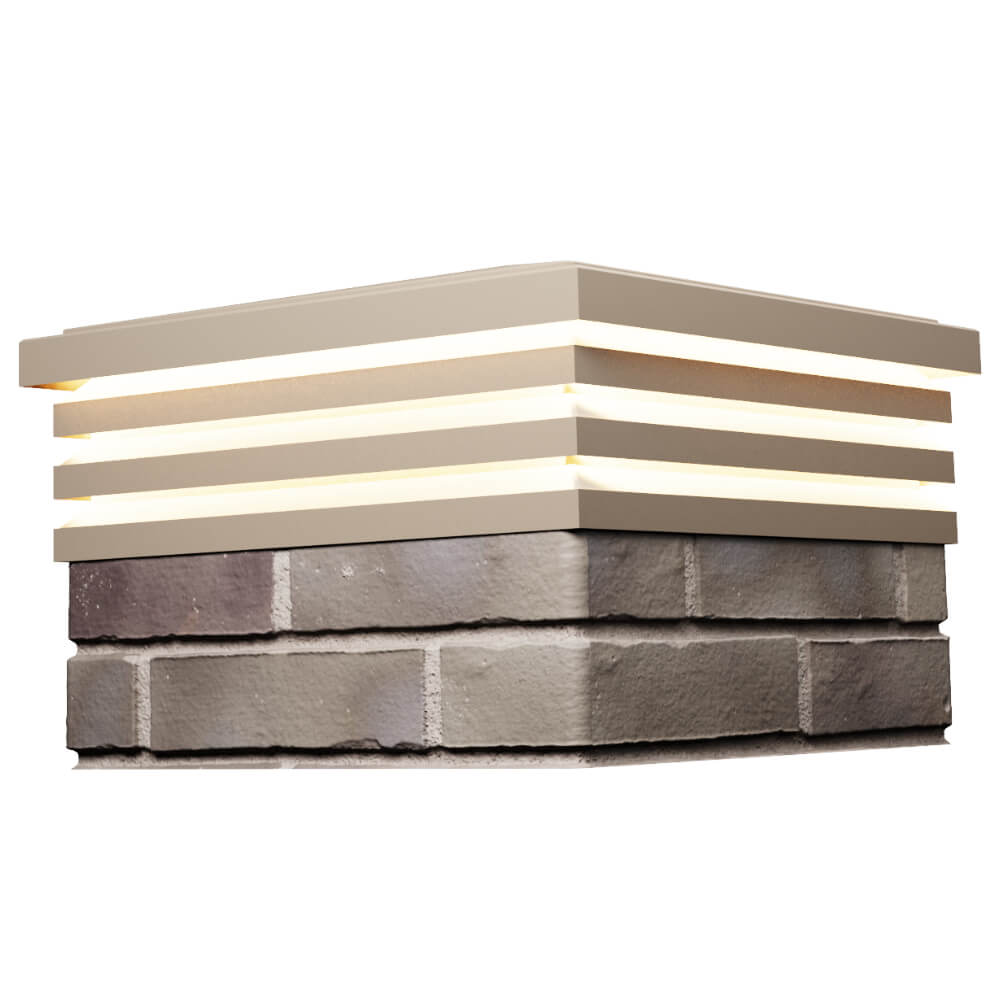 Колпак Zking Бона ХайТек Бежевый на столб 1.5х1.5 кирпича (385х385мм) с подсветкой в Салавате фото