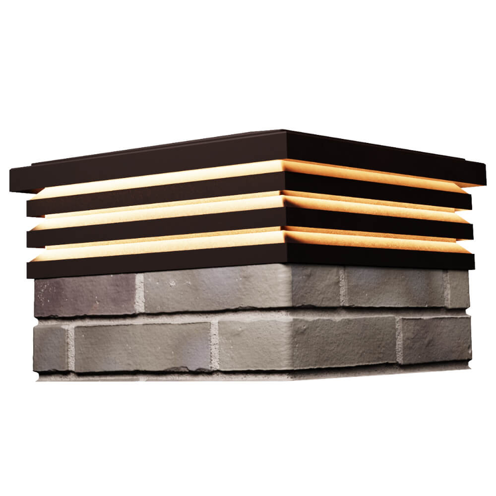 Колпак Zking Бона ХайТек Коричневый на столб 1.5х1.5 кирпича (385х385мм) с подсветкой в Салавате фото