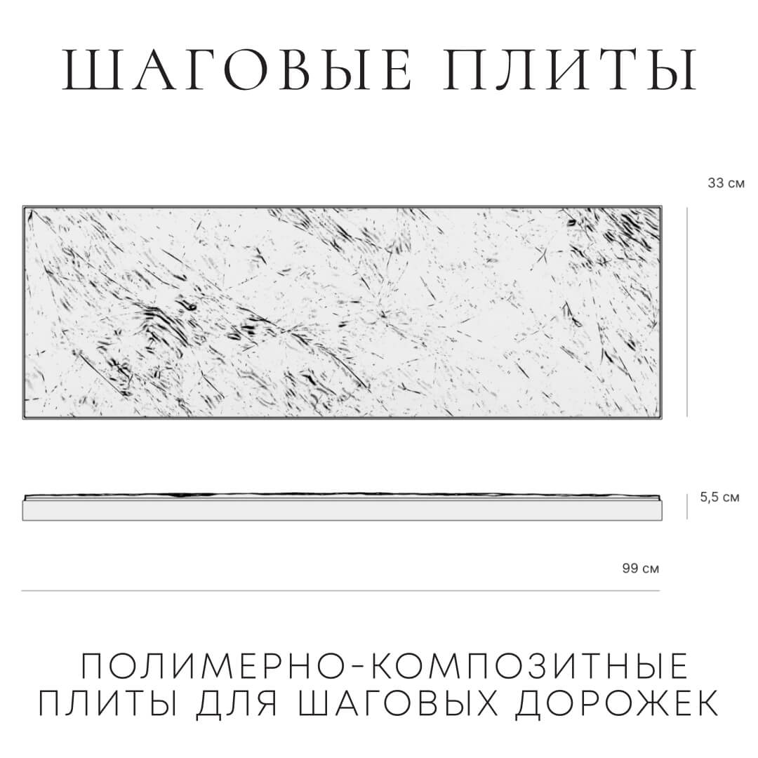 Шаговая плита STONE Графитовый Серый 990х330х55мм в Салавате фото