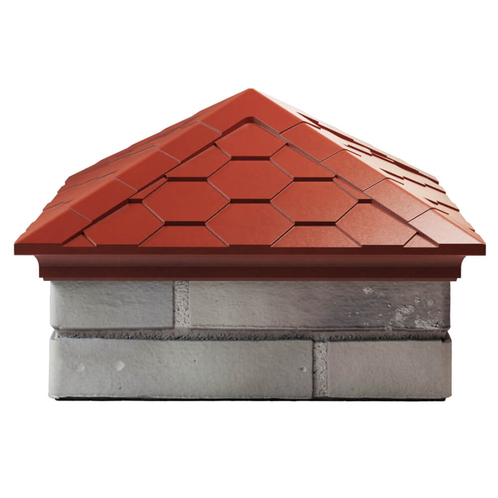 Колпак Zking Эверест Красный на столб 1.5х1.5 кирпича (390х390мм) Салават фото