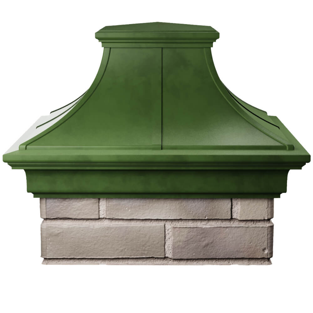 Колпак Zking Монблан Премиум Зеленый на столб 1.5х1.5 кирпича (385х385мм) Салават фото