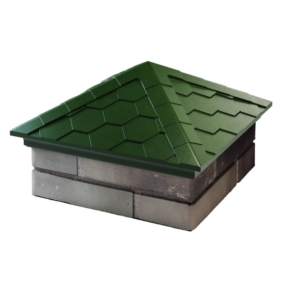 Колпак Zking Эверест Зеленый на столб 1.5х1.5 кирпича (390х390мм) в Салавате фото