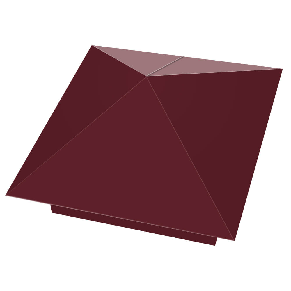 Колпак металлический 390х390мм RAL3005 Красное Вино заборный Салават фото