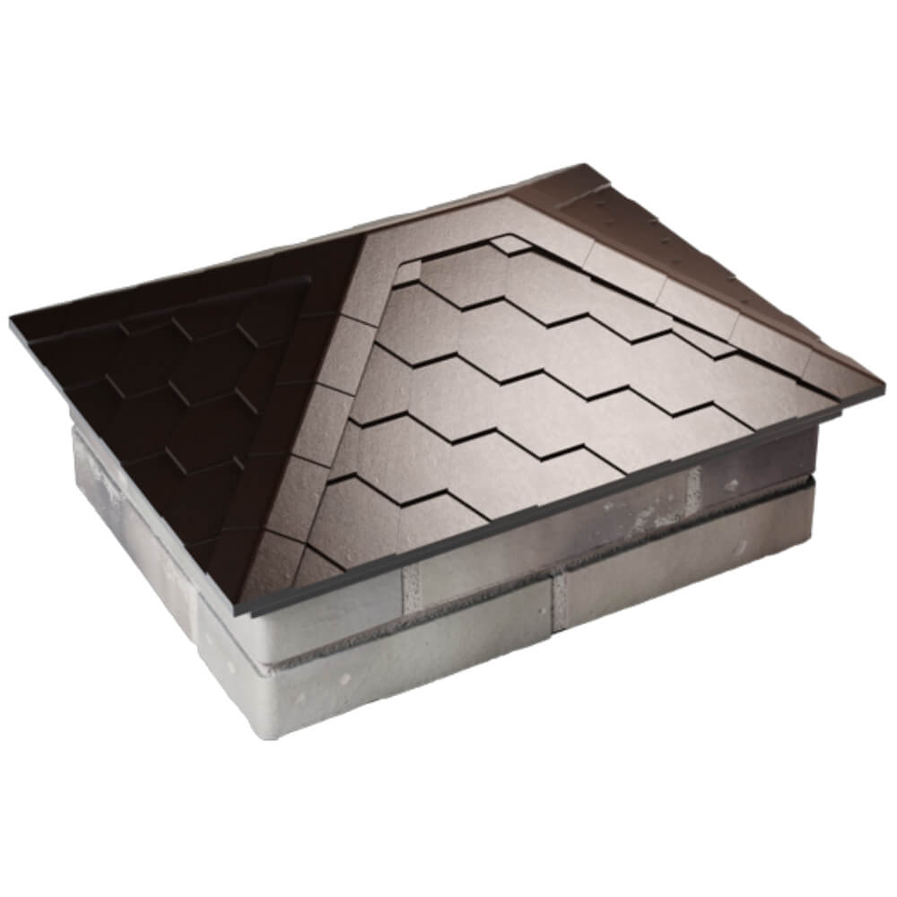 Колпак Zking Эверест Коричневый на столб 2х1.5 кирпича (520х390мм) Салават фото