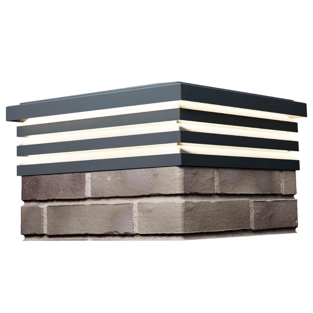 Колпак Zking Бона ХайТек Серый на столб 1.5х1.5 кирпича (385х385мм) с подсветкой в Салавате фото