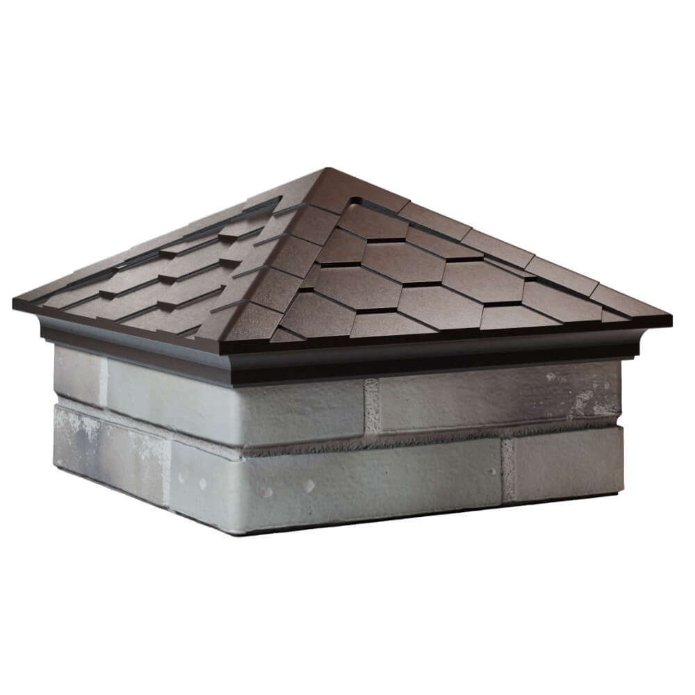 Колпак Zking Эверест Коричневый на столб 1.5х1.5 кирпича (390х390мм) в Салавате фото